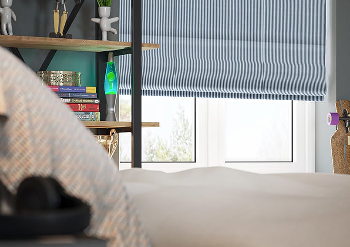 Nautical Stripes, Navy - Motorised Roman Blind - Image 5